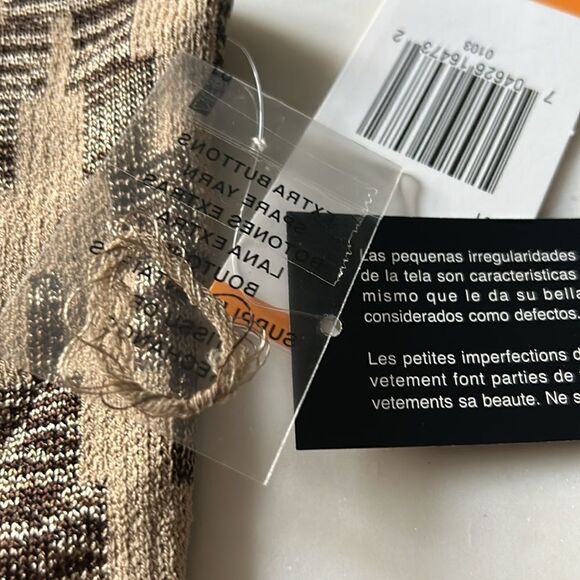 New Jones New York tan and brown pattern shell sweater‎ knit size small - Picture 4 of 7